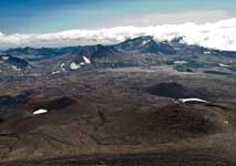 Панорама с вулкана Горелый. Многочисленные кратерчики