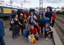Наша группа на вокзале в Перми